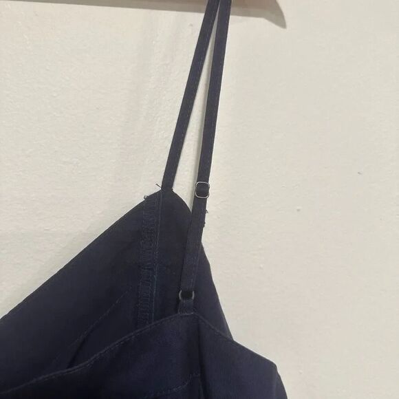 Vince Camuto NWT Navy Button Dress Spaghetti Straps Size XL V-Neck - Picture 4 of 5
